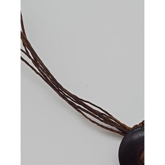 Tribal Plum Purple Artisan Tagua Nut Wrapped Bead Necklace Button Toggle Closure - Picture 9 of 16